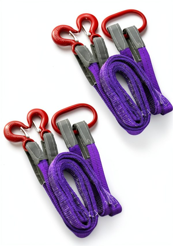 QWORK Purple Lifting Slings Heavy Duty Polyester Rigging-0