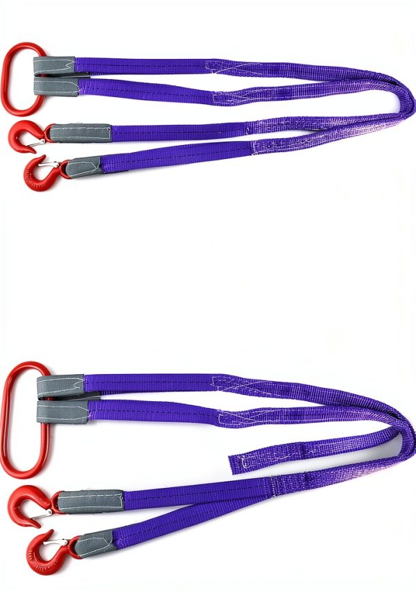 QWORK Purple Lifting Slings Heavy Duty Polyester Rigging-6