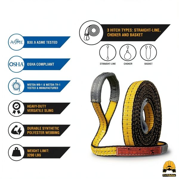 KwikSafety Web Sling Polyester Flat Hook 1x16-2