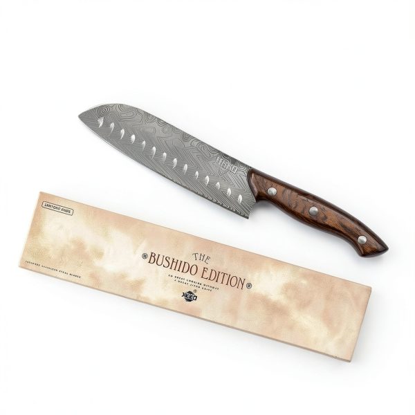 Santoku Knife Jikko Bushido 7" AUS8 High‑Carbon Rosewood Handle-1