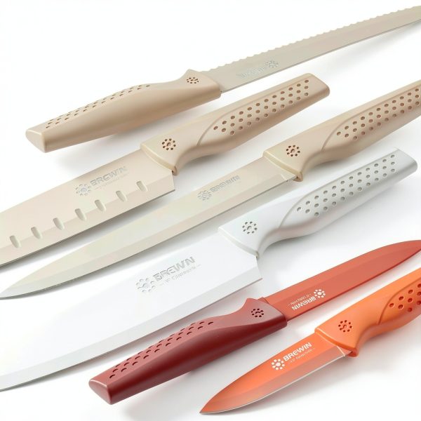 Brewin Knife set, 13 Pieces Kitchen Knives Set with Sharpener, Anti-Rust Coating and Blade Guard, Home Essentials, Camping Essentials - Muliticolor-2