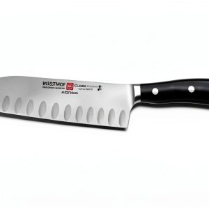 WÜSTHOF Classic IKON 5-Inch Hollow Edge Santoku Knife Black Stainless-0