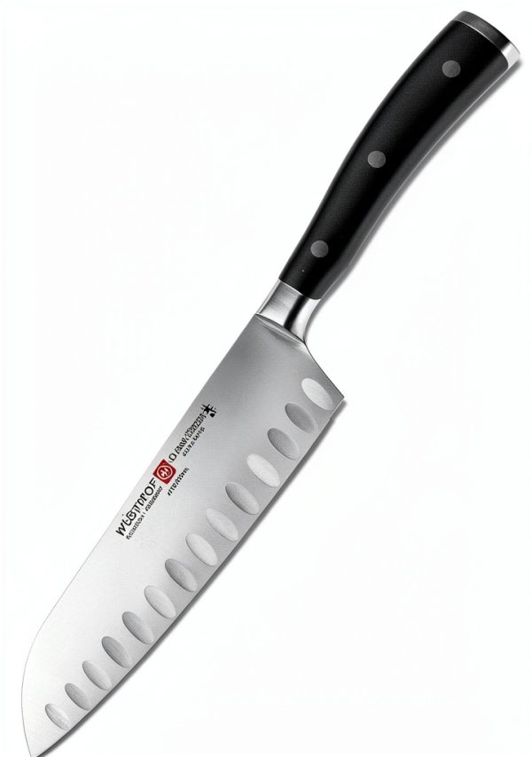 WÜSTHOF Classic IKON 5-Inch Hollow Edge Santoku Knife Black Stainless-2