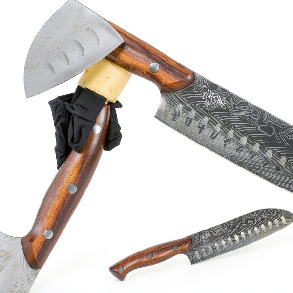 Santoku Knife Jikko Bushido 7" AUS8 High‑Carbon Rosewood Handle-2