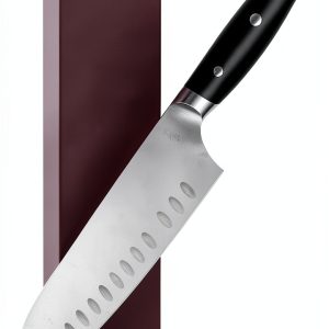 7 Inch Santoku Knife – Razor Sharp German Steel Kitchen Knife for Chopping, Slicing & Mincing – Hollow Edge Vegetable Knife with Full Tang & Ergonomic Handle – Gift Box Included – Velina Series-0