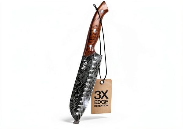 Santoku Knife Jikko Bushido 7" AUS8 High‑Carbon Rosewood Handle-0