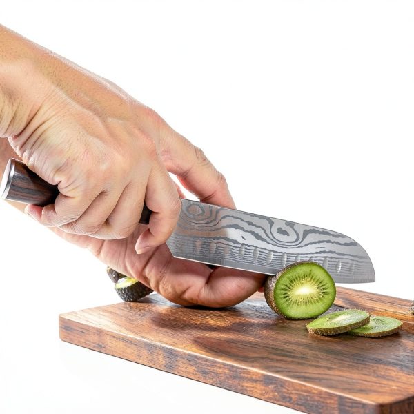 Santoku Knife 7" by Ytuomzi – Stainless Steel with Pakkawood Handle-5