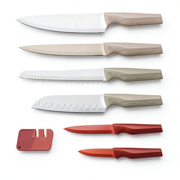 Brewin Knife set, 13 Pieces Kitchen Knives Set with Sharpener, Anti-Rust Coating and Blade Guard, Home Essentials, Camping Essentials - Muliticolor-4